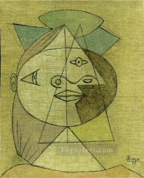 Cabeza Mujer Marie Therese Walter 1937 cubista Pablo Picasso Pinturas al óleo